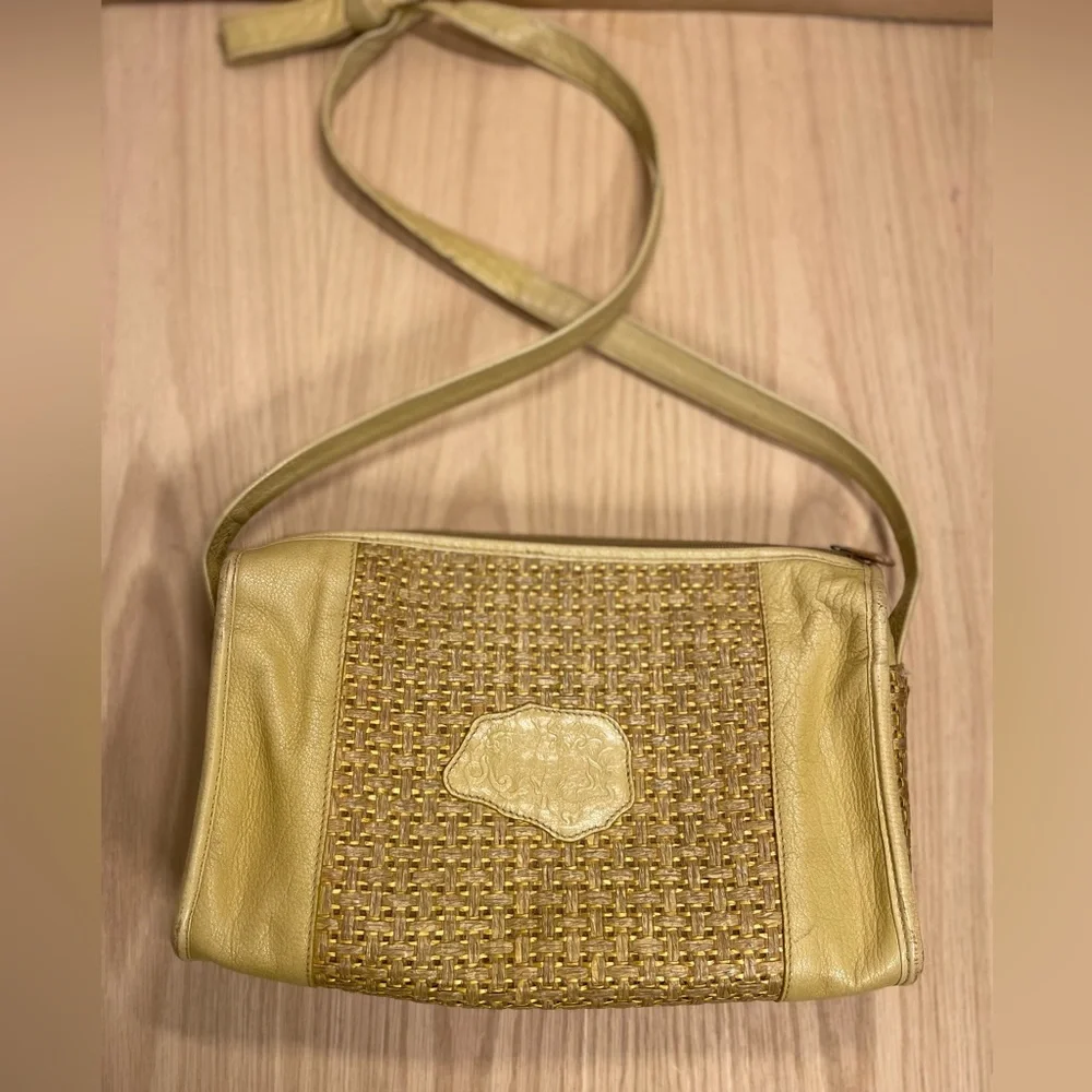 Carlos Falchi Yellow Leather Crossbody Bag